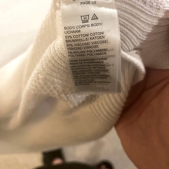 Lord & Taylor White Long Sleeve Knit Sweater with Button Embellishments - Picture 7 of 8